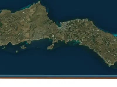 Favignana island 3d model terrain Low-poly 3D model