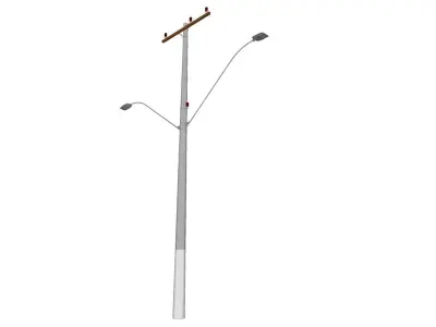Concrete Lamp Post - Light Pole - Light Post - Street Light 41 3D model
