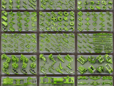 Sci-Fi Hard Surface Mechanical KITBASH 420 DETAILS 3D model