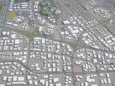 Santa Clara - California  Low-poly 3D model