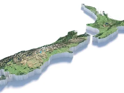 New Zealand Aotearoa Terrain Country 3D model