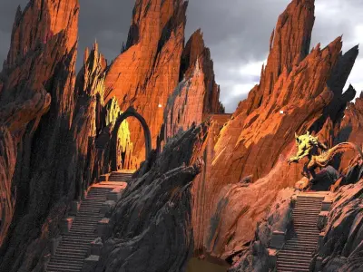 Dantes Underworld Staircase Tunnels Kit bash 3D model