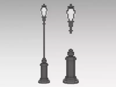 Voxel Street Lamp 3D model