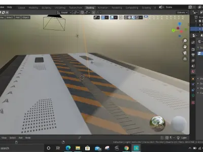 scifi-floor orange and stripe 3D model
