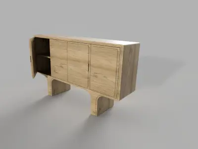 KWH Cove Arc Credenza 4 doors 3D model