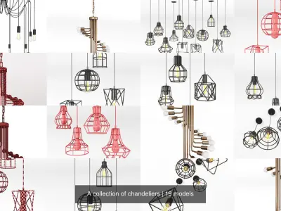 A collection of chandeliers 3D Model Pack