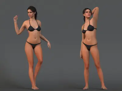 Female Base  Rig Low-poly 3D model