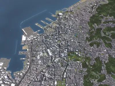Dalian - 3D City Model Low-poly 3D model