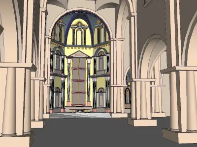 Architecture-Religion-God-Culture-Temple-0276 church with two... 3D model