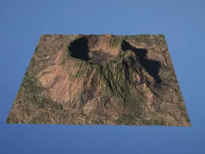 Landscape Environment Volcano Snow 28 Low-poly 3D model
