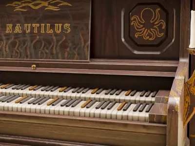 Old piano low poly 3D model Low-poly 3D model