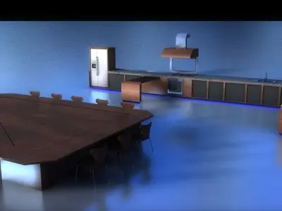 Kitchen conference table with lighting Free 3D model
