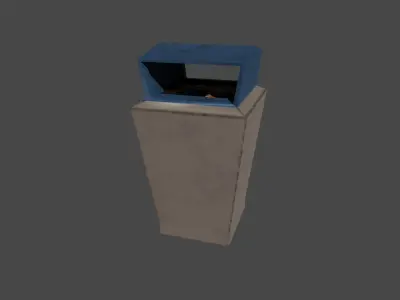 Lowpoly Retro Trash Cans Low-poly 3D model