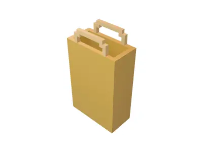 Voxel Plastic Bag v1 003 Low-poly 3D model