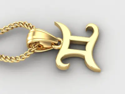 Gemini Light Gold Pendant Version 5 3D print model