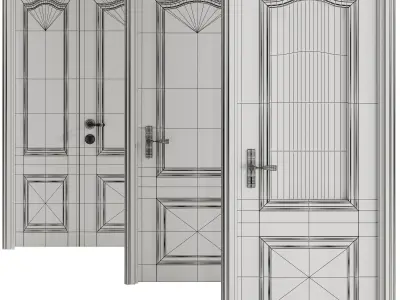 Set Classic Door 01 3D model