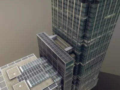 London 25 Canada Square 33 Canada Square Low-poly 3D model