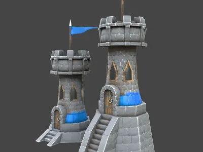 stone tower premium 3d model Low-poly 3D model