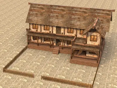 Medieval house fifteen 12 Low-poly 3D model