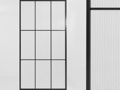 Glass partition door 466 Low-poly 3D model