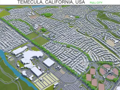 Temecula California USA 20km Low-poly 3D model
