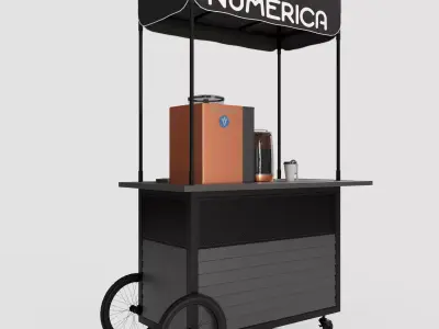 COFFE STAND 001 Low-poly 3D model