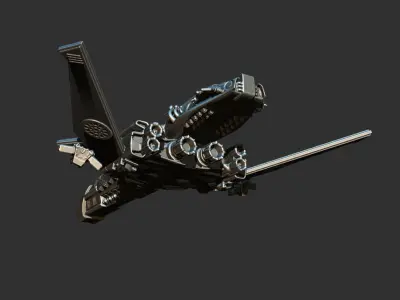 Spaceship flying in space 3D print model