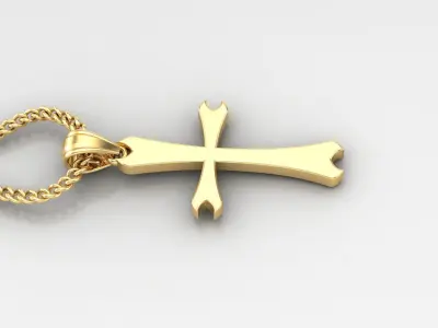 Light Gold 18K Cross Pendant 1CP017 3D print model