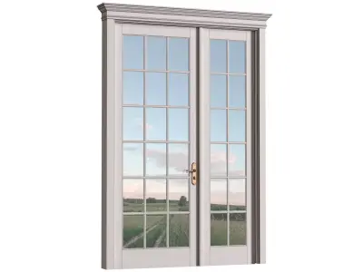 Modern Classic French Patio Doors 3D model