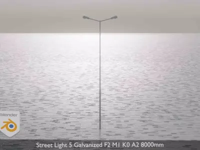 Street Light 5 Galvanized F2 M1 K0 A2 8000mm Low-poly 3D model