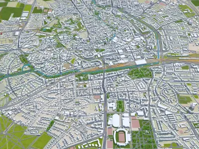 Erfurt Germany Low-poly 3D model