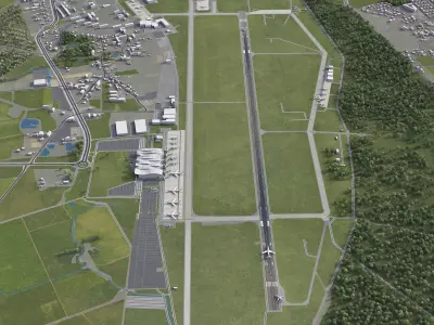 Wroclaw Airport Low-poly 3D model