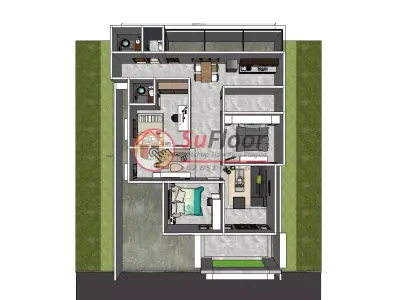 House 10x15m code 513 - Sketchup 3D model 3D model 3D model