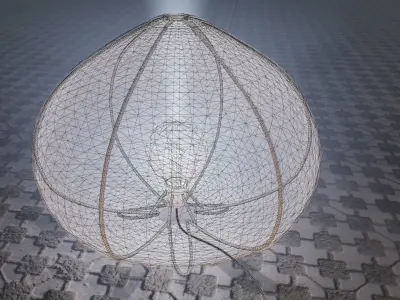 White desk lamp 3D model