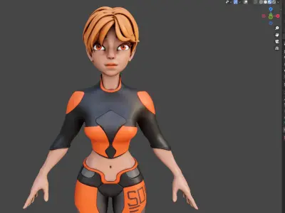 Scifi Girl Olivia - Blender - High Poly 3D model