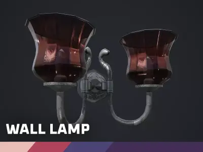 Wall Lamp Low-poly 3D model
