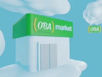 OBA Market on the Clouds  Digital Concept Design Free 3D model