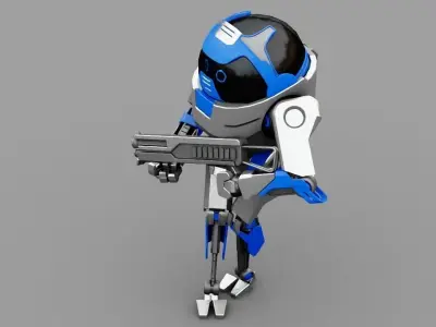Battle droid rigged - animated 3D model
