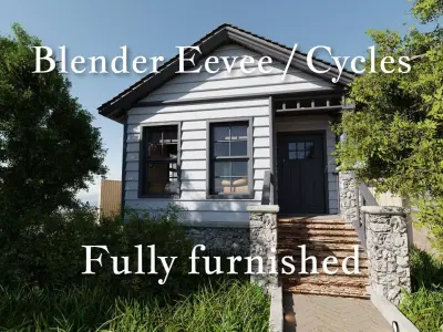 Modular Classic Style American House 1 Low-poly 3D model