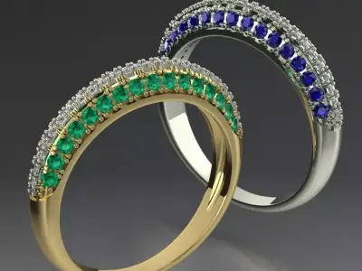 beautiful ring two options   3D print model