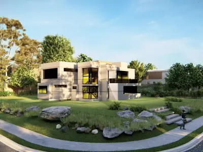 Casa Scene-villa-modern house 3D model 92