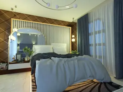 Cozy Bedroom interior scene 3D model 3D model get