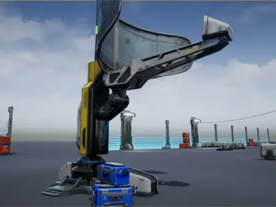 Sci - Fi Props Exterior Pack Low-poly 3D model