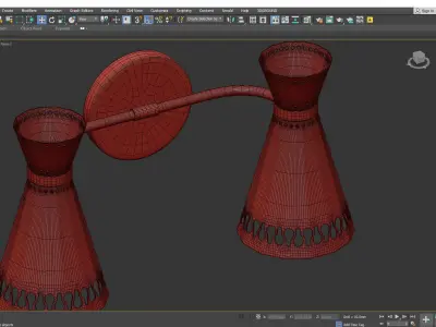 Havana Double Arm Wall Sconce Low-poly 3D model