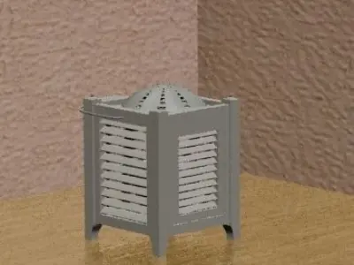 a table candle  light Low-poly 3D model