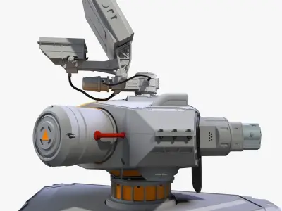 Sci-Fi Ground Laser Turret 3D model