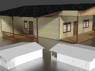 Rumah Kayu 001 Free low-poly 3D model