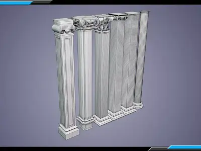 Building Architecture Element Textured Base Mesh 14 Low-poly 3D model