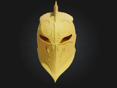 Golden Warrior Helmet  Glory-Forged Protection with Regal Might 3D model