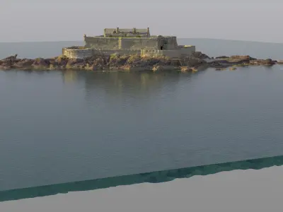Old castle Low-poly 3D model
